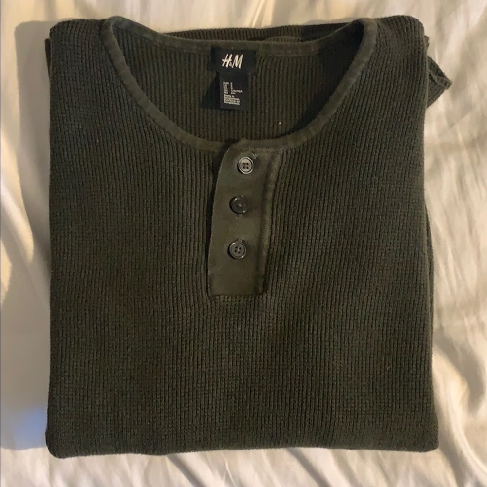 H&M Button-Down Crewneck Sweater
